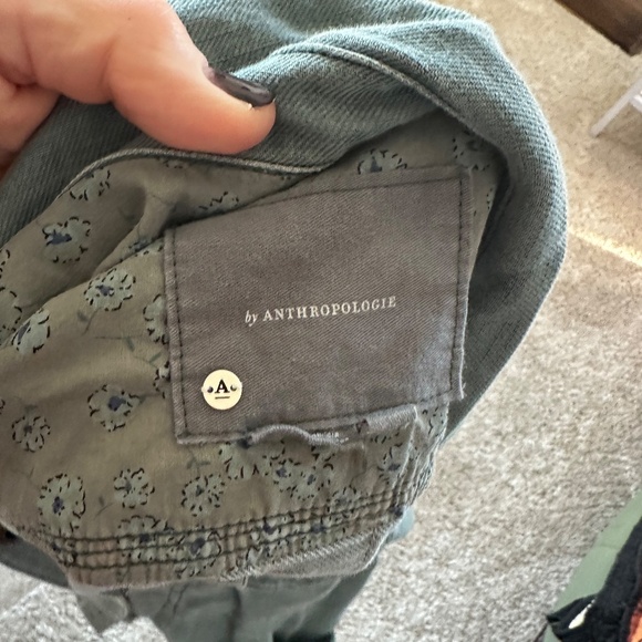 Anthropologie Sage Green Snap Front Lightweight Jacket, Large - Picture 6 of 7